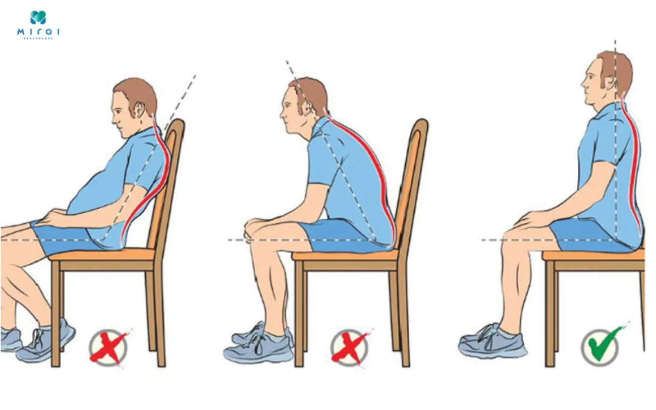 Tư thế ngồi đúng cách giúp phòng tránh đau vai gáy