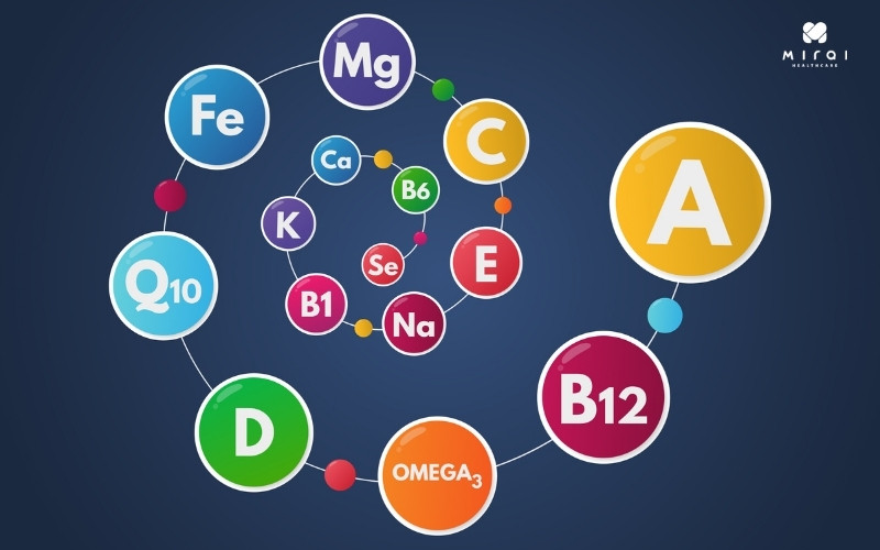 Vi chất thiết yếu cho trẻ như vitamin A, D, sắt, kẽm,...